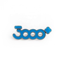 Blue color several zero metal soft enamel lapel pin with curve needle accessory